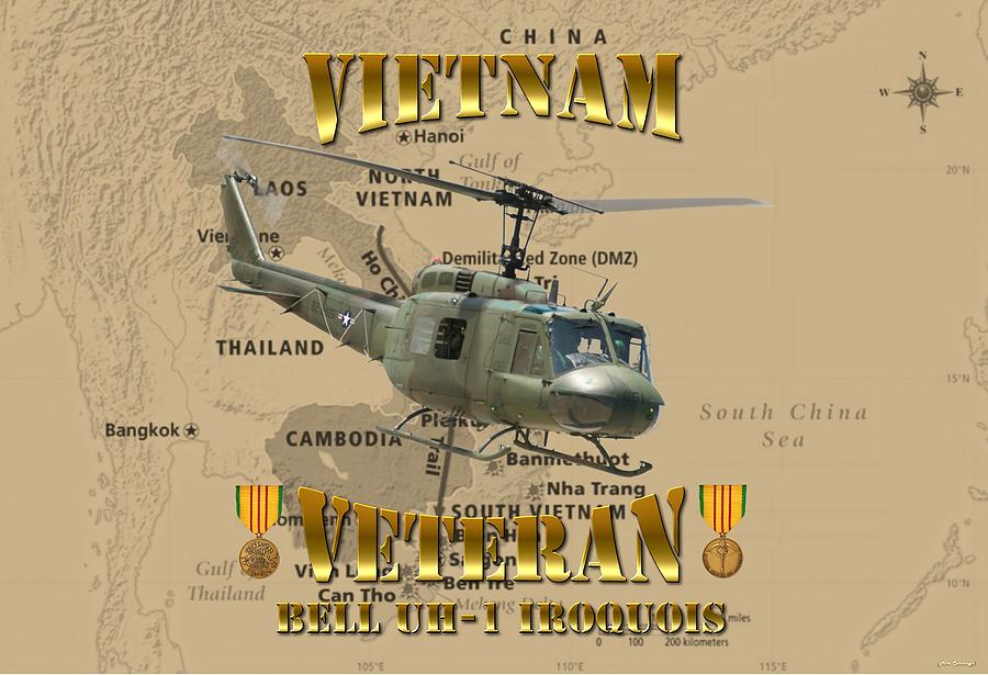 UH-1 Iroquois Huey Vietnam Veteran Digital Art by Mil Merchant