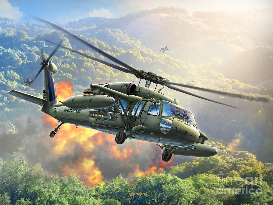 UH-60 Blackhawk Digital Art by Stu Shepherd
