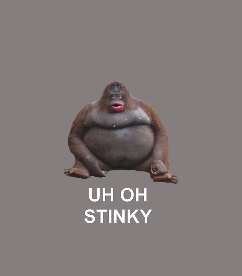 Uh Oh Stinky Poop Meme Funny Monkey Gift Mousepad