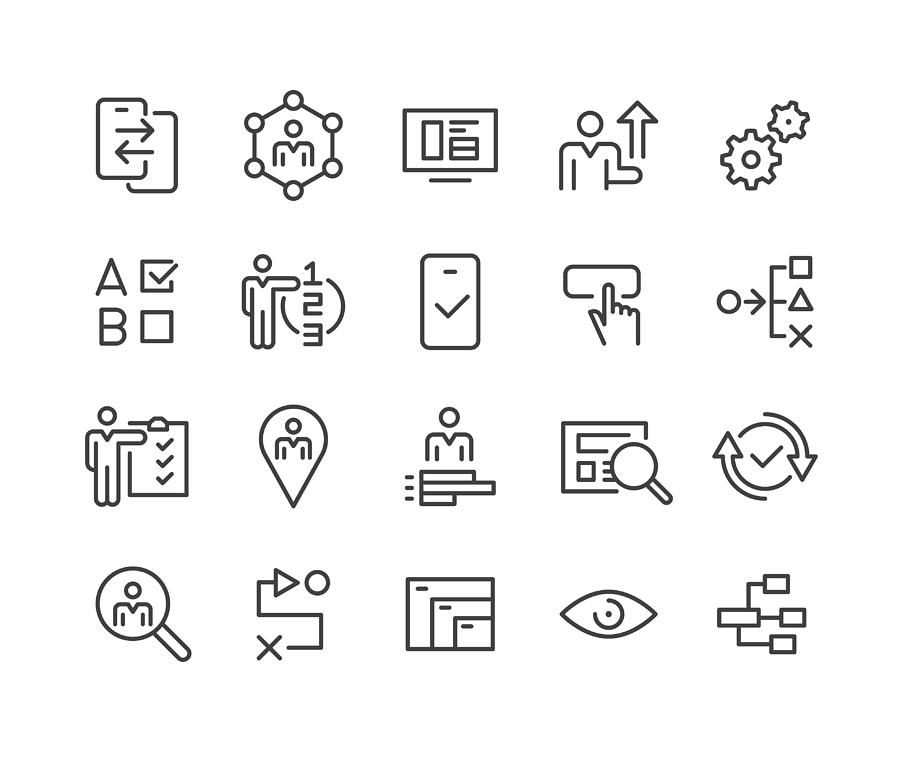 UI and UX Icons - Classic Line Series Drawing by -victor-