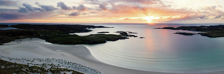 Uig Bay sunset Aerial Isle of Lewis Outer Hebrides Photograph by Sonny Ryse