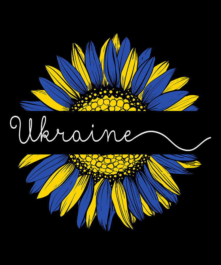 Ukraine Flag Sunflower Ukrainian Support Digital Art by Spiro Deisgn ...