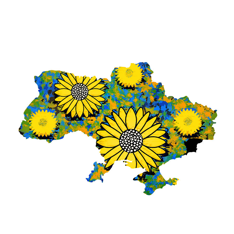 Ukraine Map Digital Art by Anastasiya Malakhova