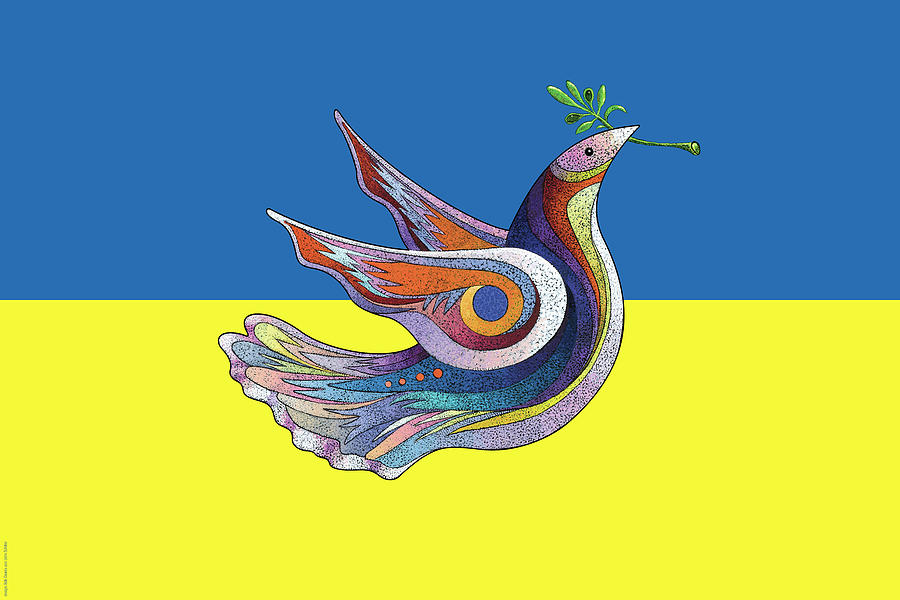 Ukraine_Peace_Flag II Painting by Bob Coonts