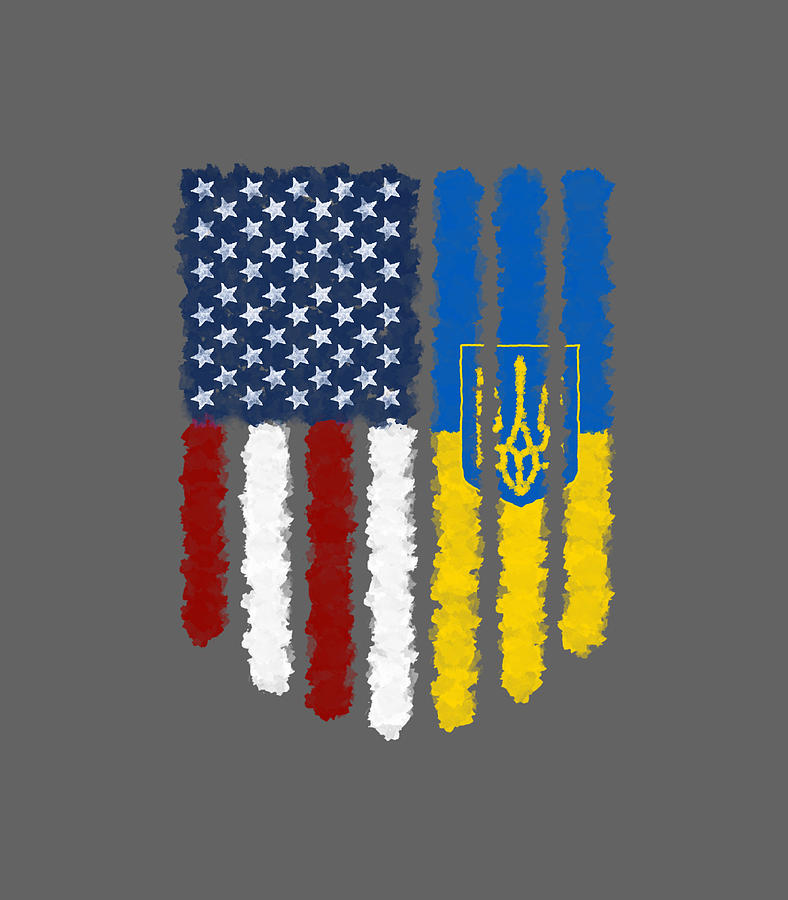 Ukrainian American Flag Ukraine Usa America Roots Digital Art by Andern ...