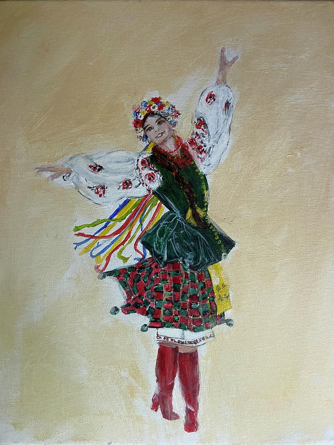 Ukrainian Girl Dancer Painting by Denice Palanuk Wilson