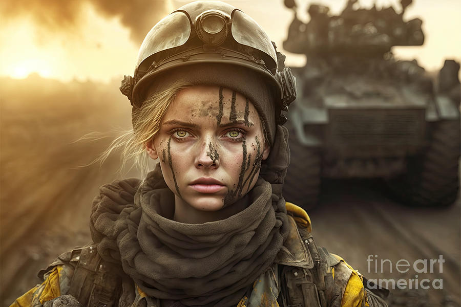 Ukrainian girl soldier in Ukraine Army uniform Digital Art by Benny ...