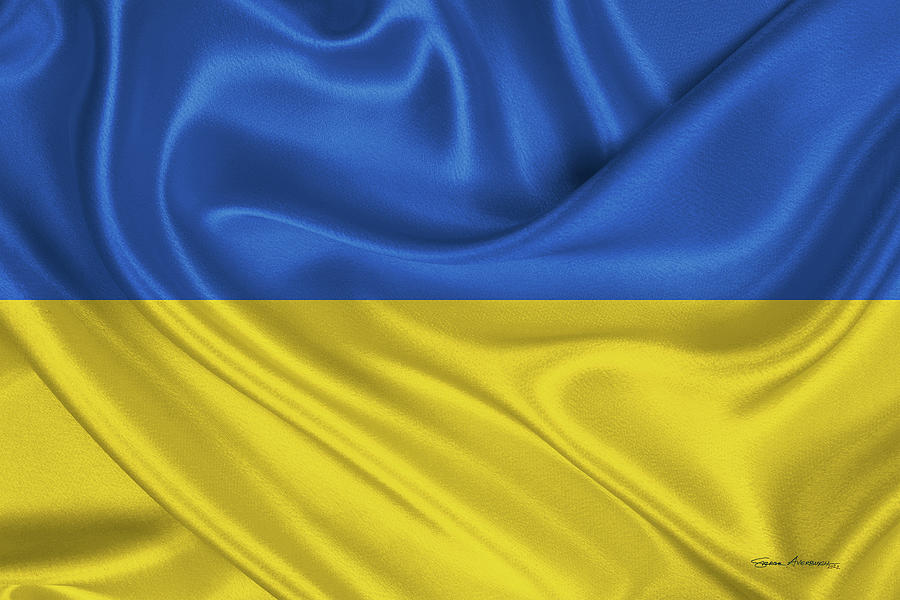 Ukrainian National Flag - Prapor Ukrainy Digital Art by Serge Averbukh