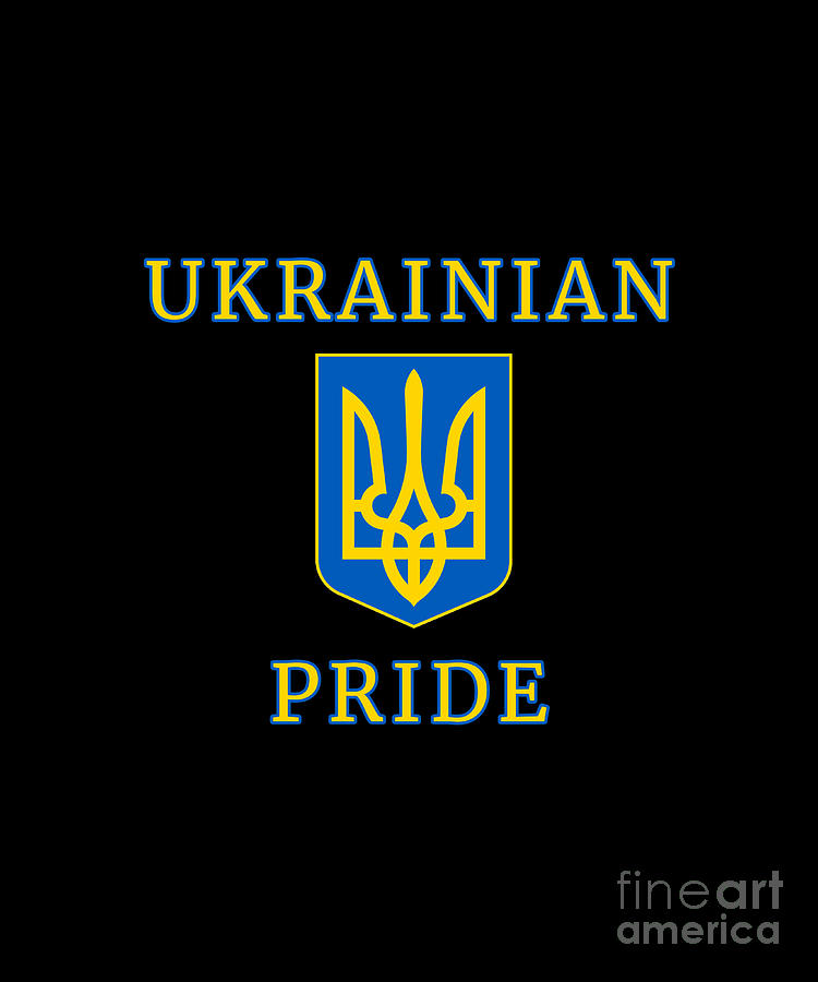 Ukrainian Pride with Ukraine Coat of Arms Shield Digital Art by Peter Ogden