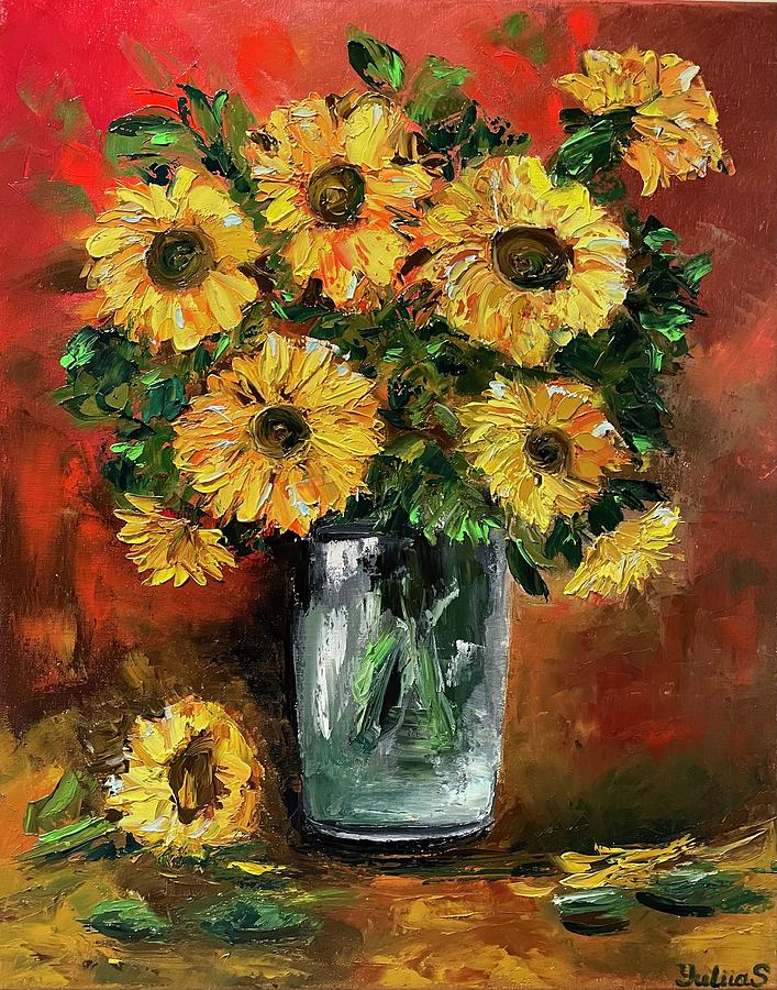 Ukrainian Sunflowers Painting By Yuliia Stelm 