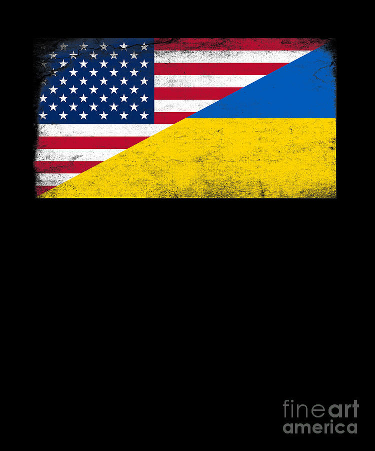 Ukrainian USA Flag Ukraine United States Flags Digital Art by Amusing ...