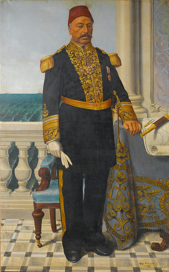 Ulisse Anagnosti Portrait of Admiral Ahmed Pasha Mazhar Hassanein Painting by Artistic Rifki