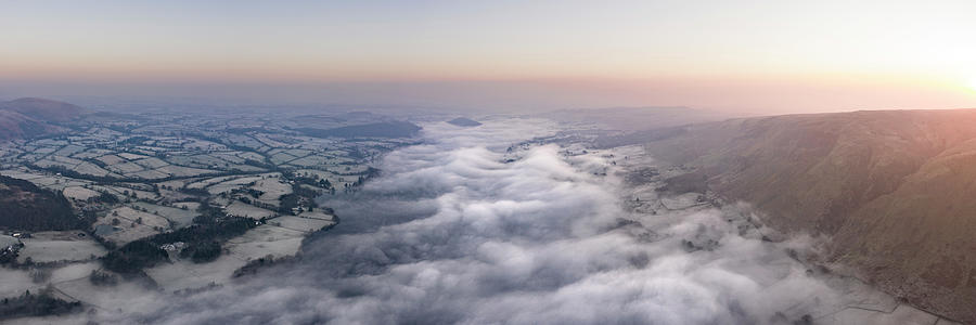 Ullswater cloud inversion aerial lake district Photograph by Sonny Ryse