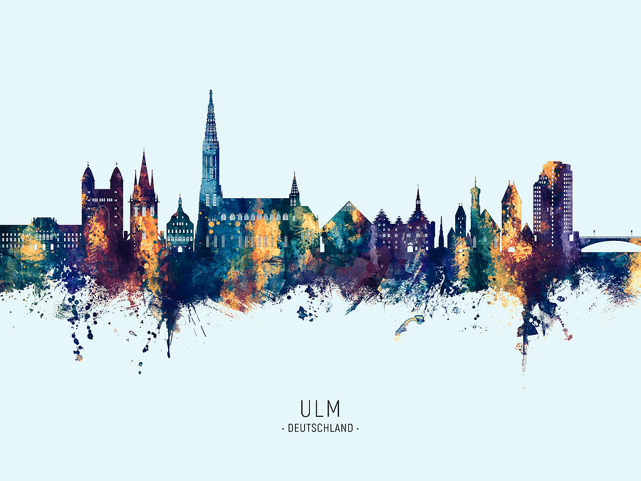 Ulm Germany Skyline #01 Digital Art by Michael Tompsett