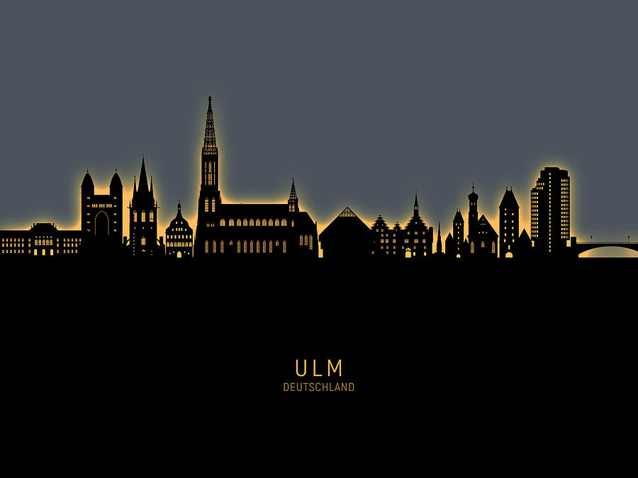Ulm Germany Skyline #11 Digital Art by Michael Tompsett