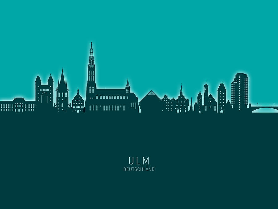 Ulm Germany Skyline #13 Digital Art by Michael Tompsett