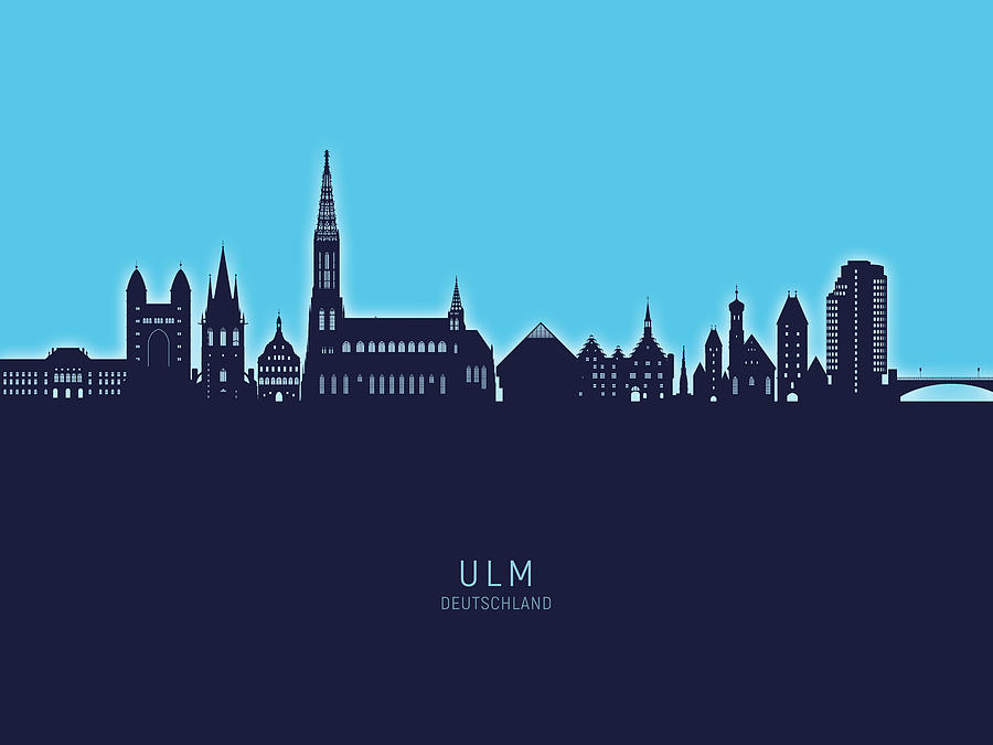 Ulm Germany Skyline #14 Digital Art by Michael Tompsett