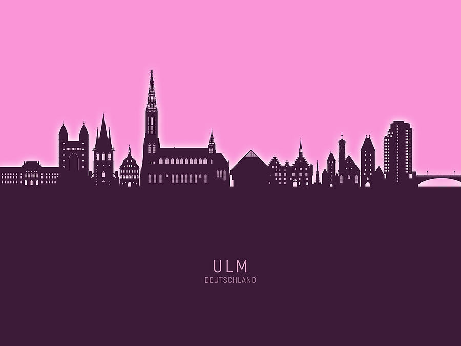 Ulm Germany Skyline #16 Digital Art by Michael Tompsett