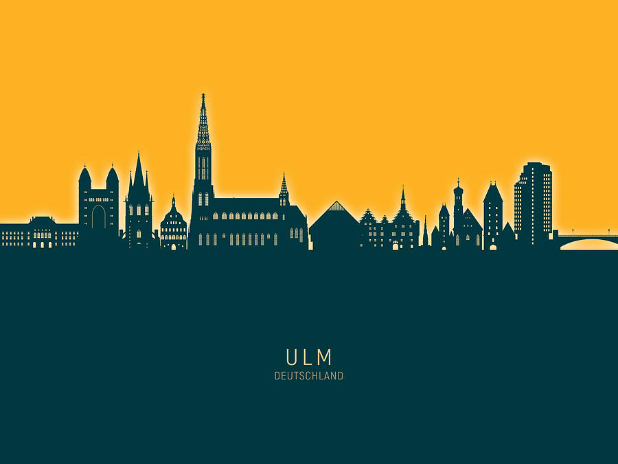 Ulm Germany Skyline #18 Digital Art by Michael Tompsett