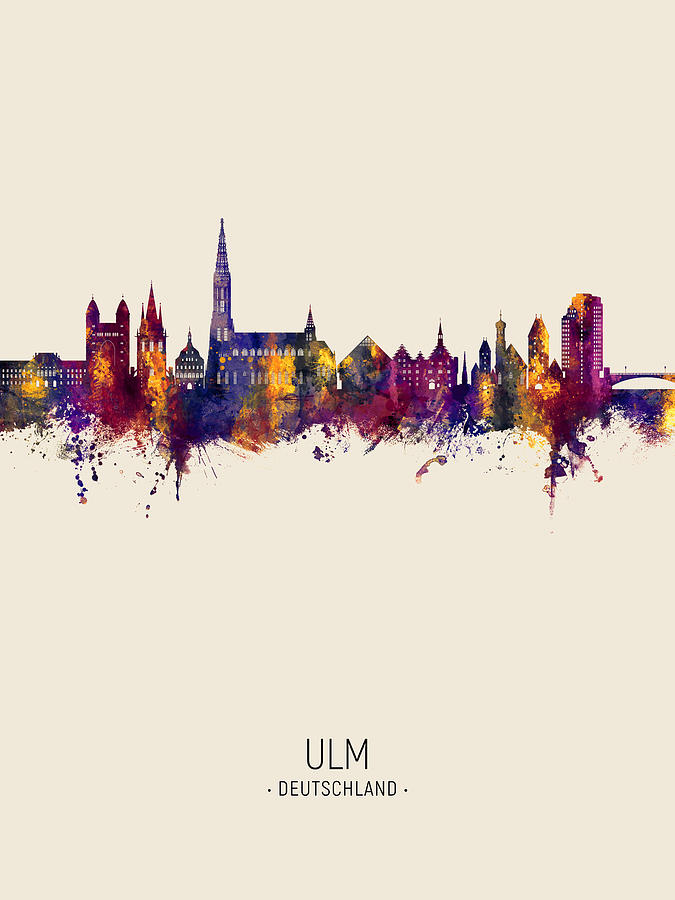 Ulm Germany Skyline #21 Digital Art by Michael Tompsett