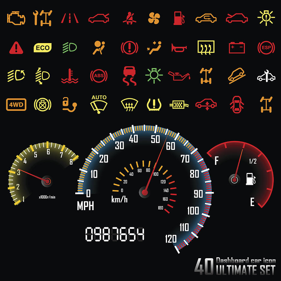 Ultimate dashboard 40 icons. Drawing by MyFortis