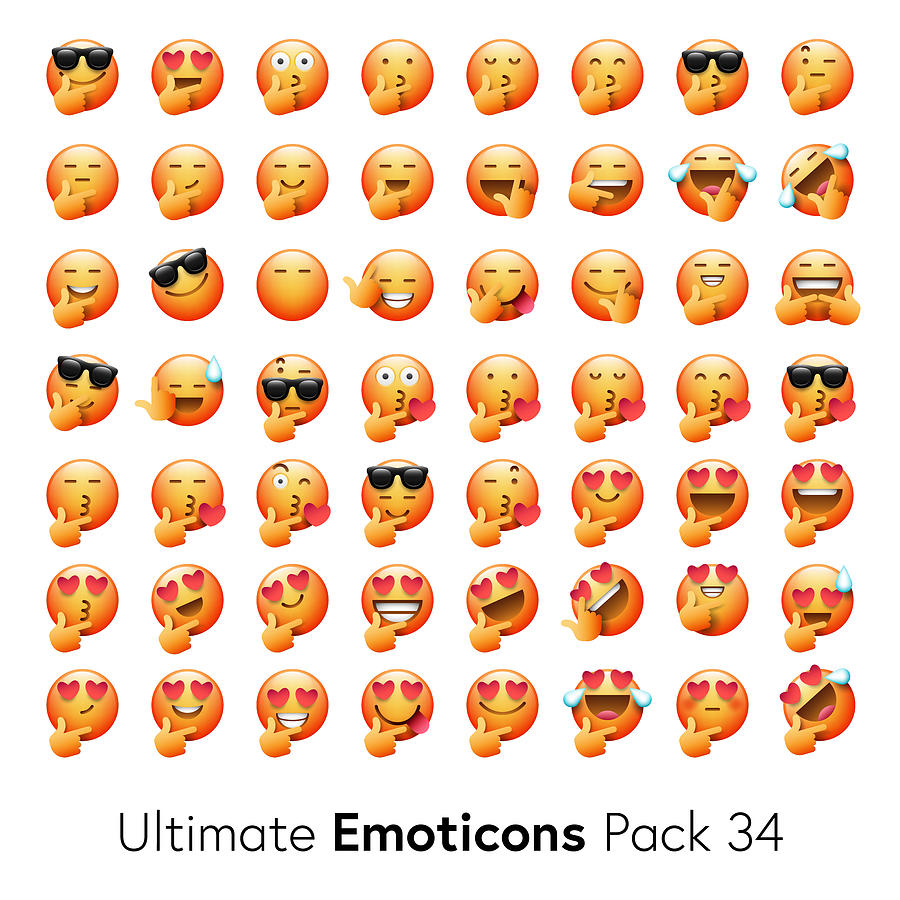Ultimate emoticons pack 34 Drawing by Calvindexter