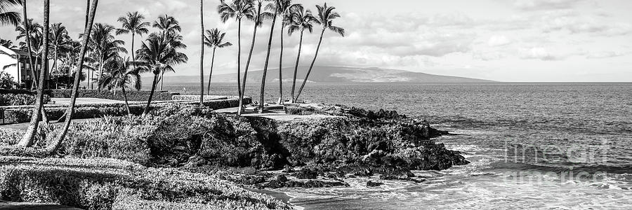 Ulua Beach Maui Hawaii Black and White Panorama Photo Photograph by ...