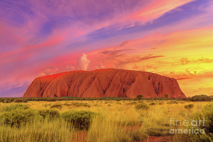 Uluru Australia sunset sky Photograph by Benny Marty