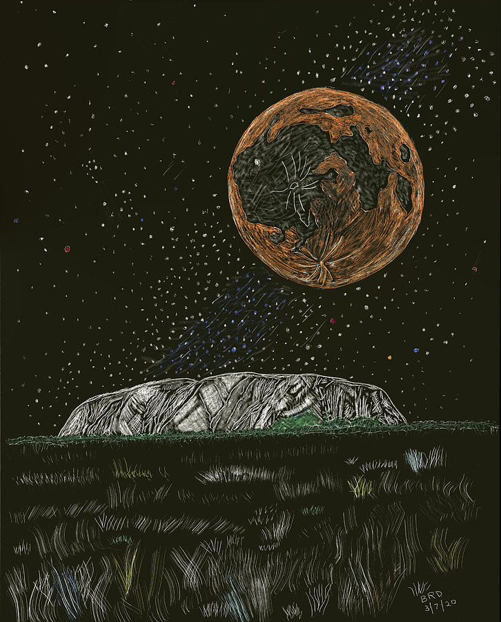 Uluru -- The Rock Drawing by Branwen Drew