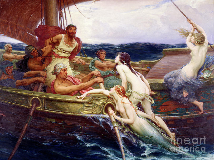 Ulysses and the Sirens, 1910 Painting by Herbert James Draper