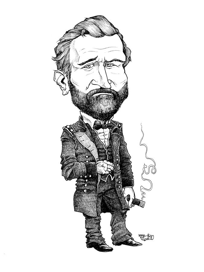 Ulysses Grant Drawing by Mike Scott
