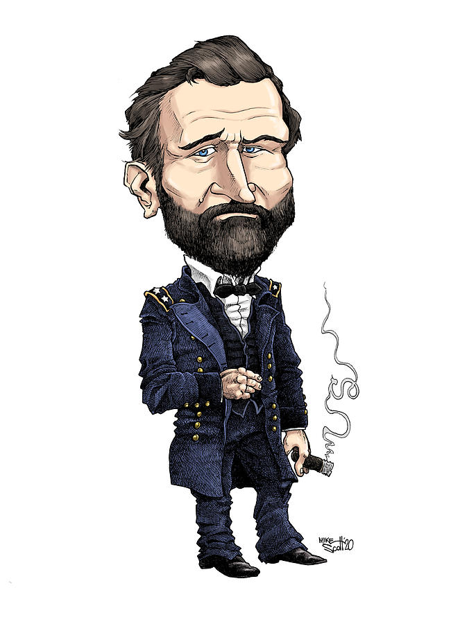Ulysses S. Grant Drawing by Mike Scott