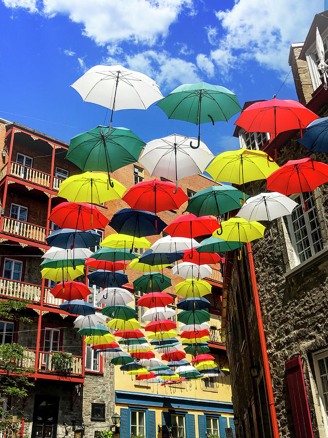 Umbrella Alley Quebec 2 Photograph by Christine Ley