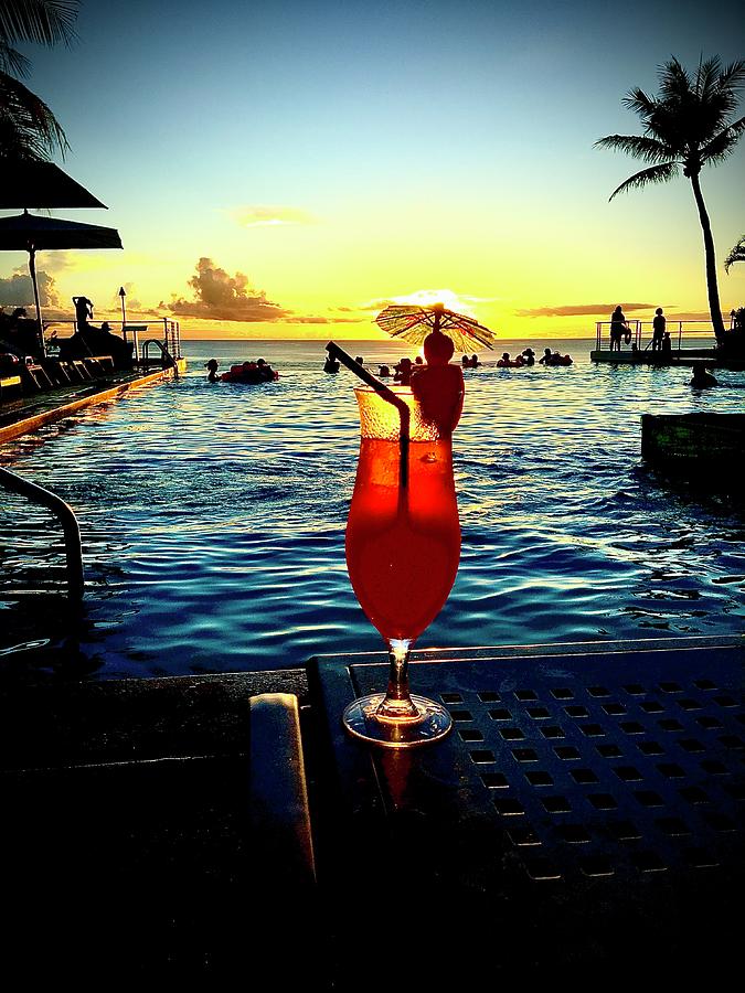 Umbrella Drink Sunset Photograph By James Kennedy - Fine Art America