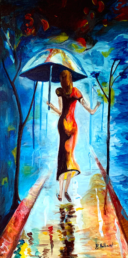 Would you  share my umbrella Painting by Genevieve Holland