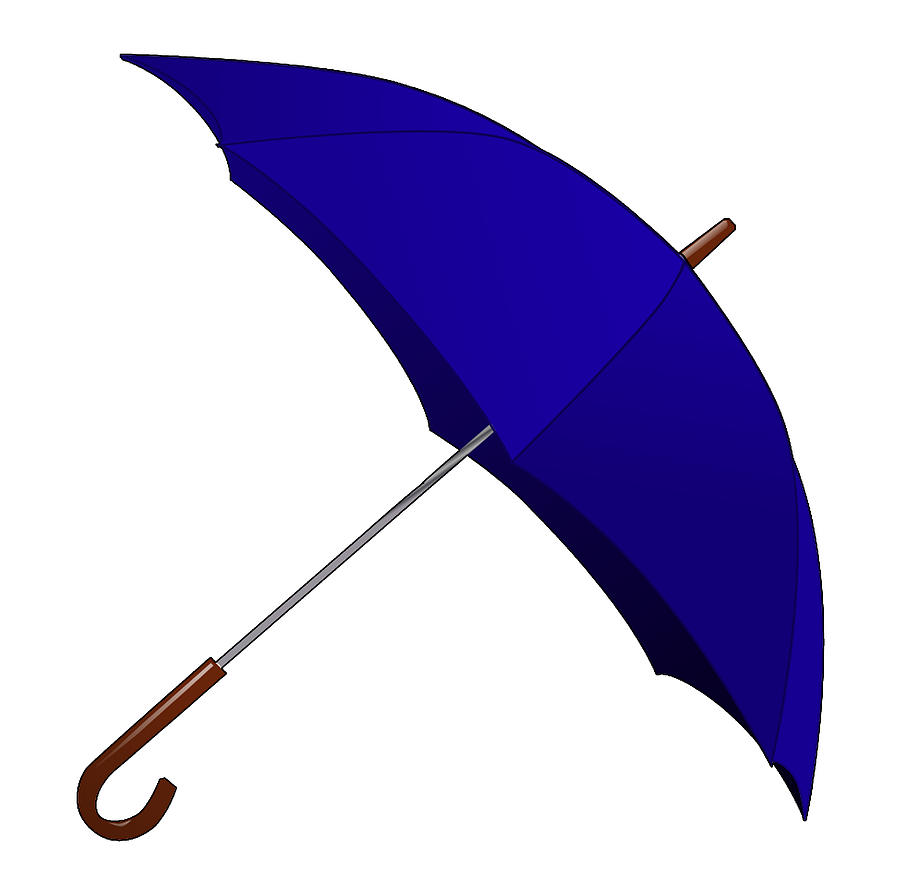 Umbrella In Navy Blue. Digital Art by Tom Hill - Pixels