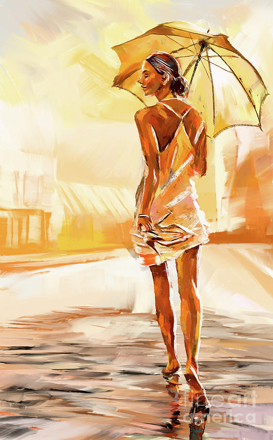Umbrella Lady Painting by Tim Gilliland