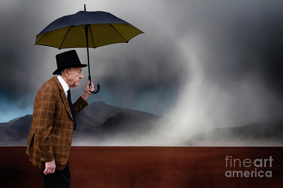 Umbrella Man Carries On Photograph by Bob Christopher