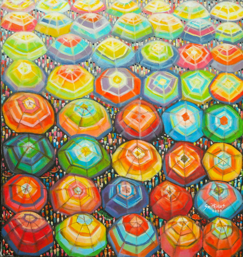 Umbrella Market Series Painting by Olaoluwa Smith