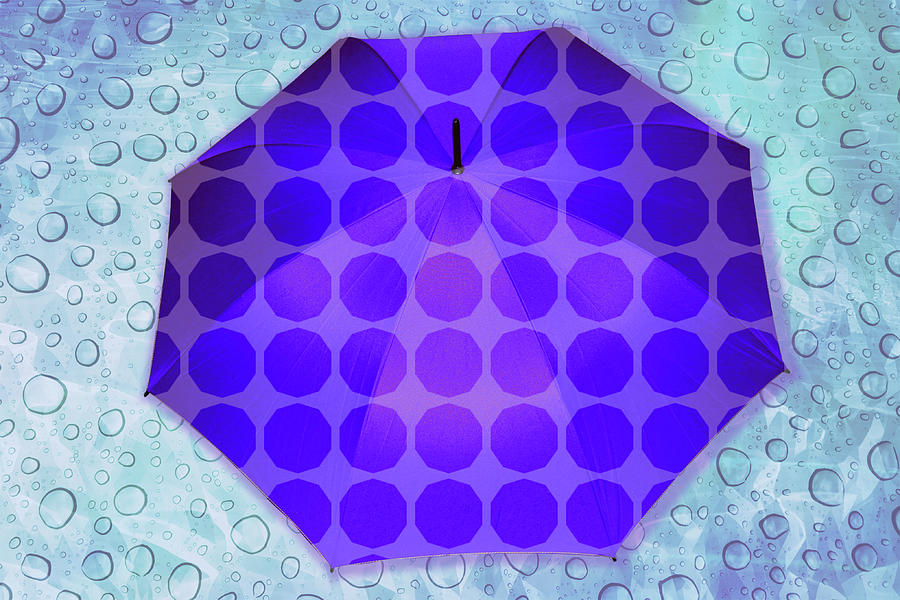 Umbrella Patterns In Purple And Blue Digital Art