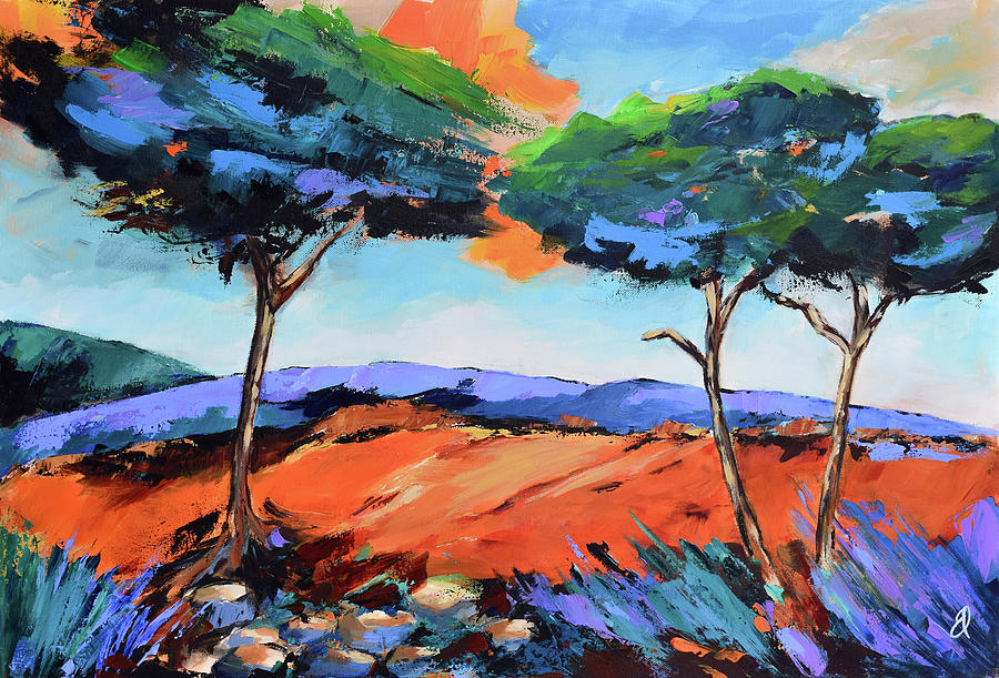 Umbrella Pines Painting by Elise Palmigiani