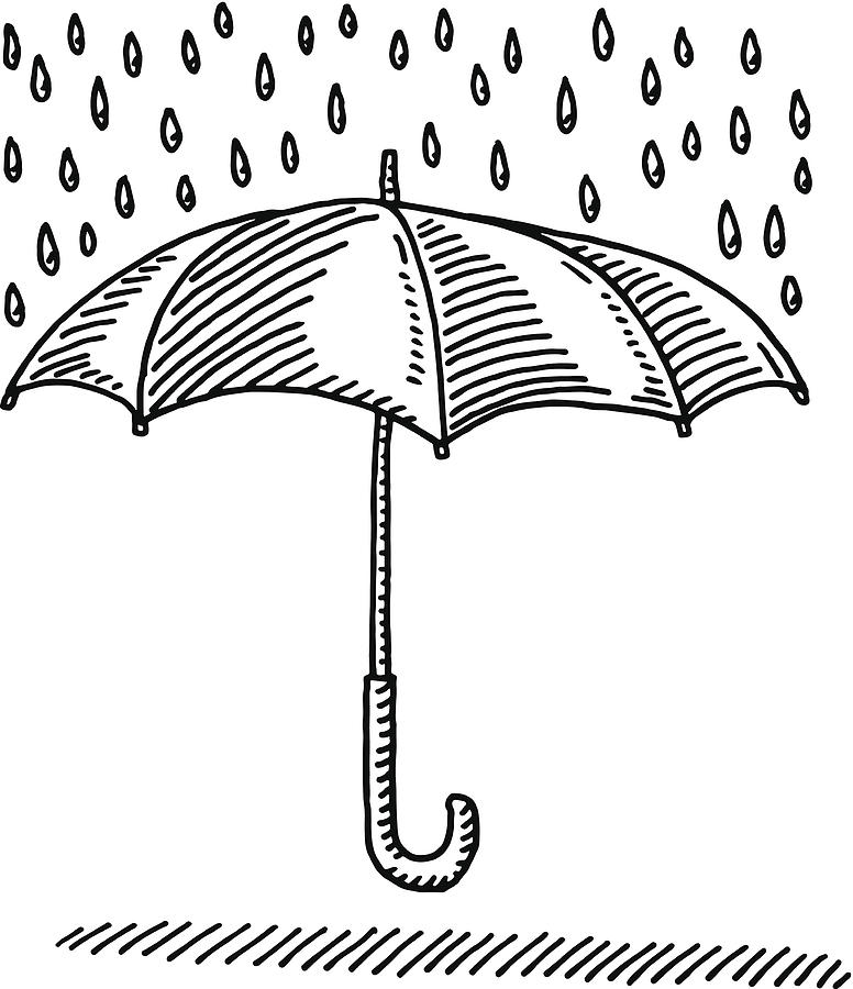 Umbrella Rain Protection Symbol Drawing Drawing by FrankRamspott