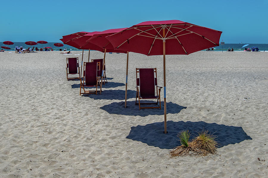Umbrella Shadows on Beach  Photograph by Bonnie Colgan