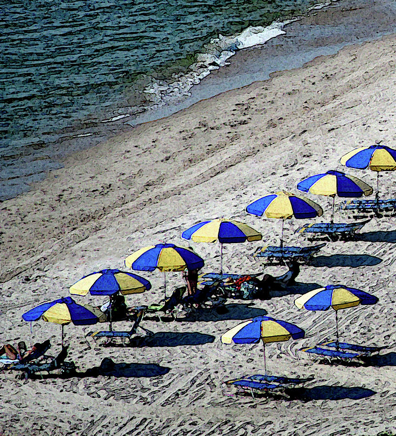 Umbrellas at Beach 201 Photograph by Corinne Carroll