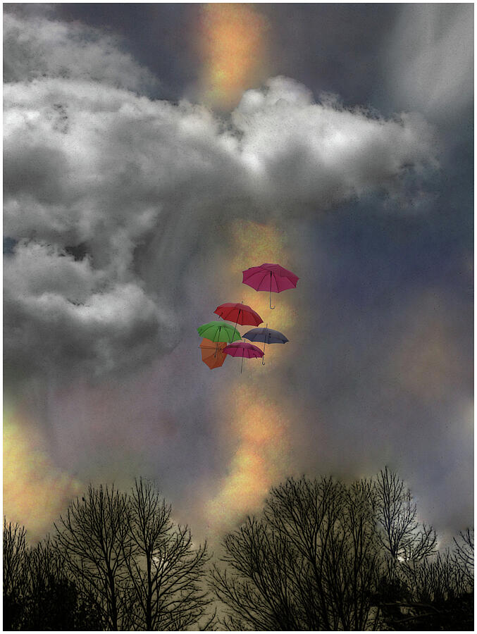 Umbrellas in a Cloudscape Photograph by Wayne King