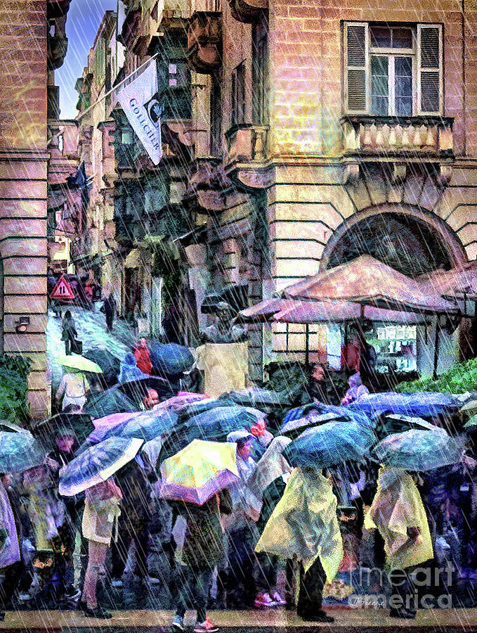 Umbrellas in Valleta Digital Art by Jennie Breeze