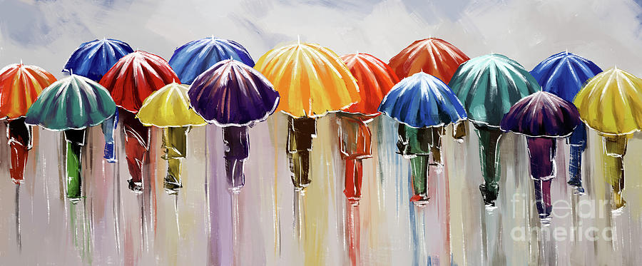 Umbrellas lots Painting by Tim Gilliland
