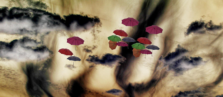 Umbrellas Over the Desert Photograph by Wayne King