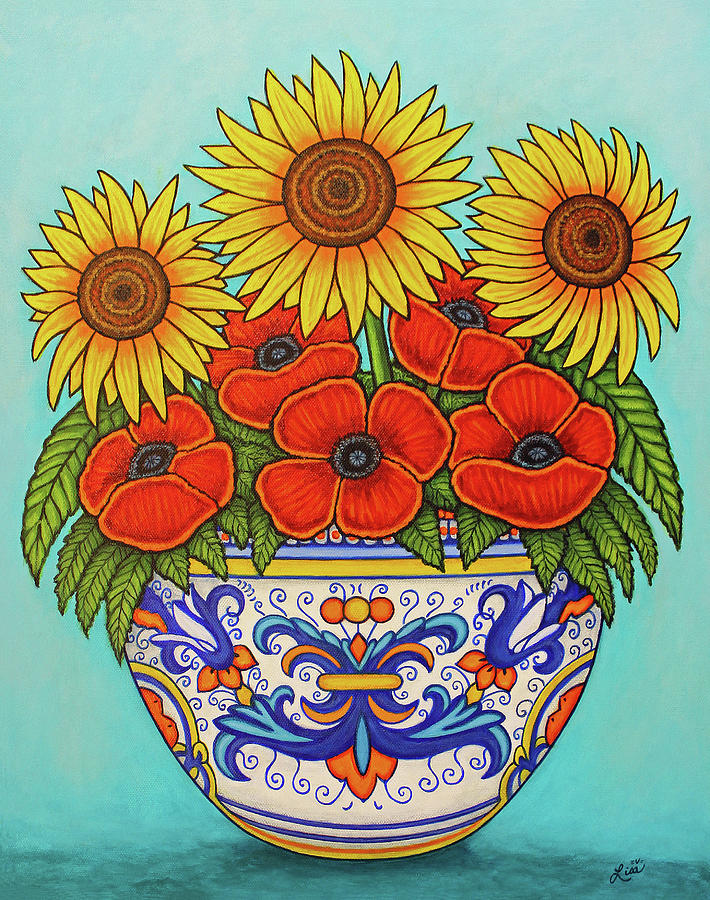 Umbria Bouquet Painting by Lisa Lorenz