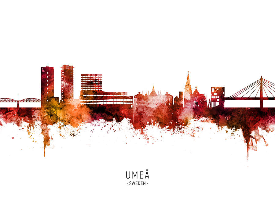 Umea Sweden Skyline #24 Digital Art by Michael Tompsett